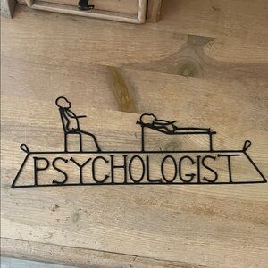 Decorative Metal Sign PSYCHOLOGIST Patient Couch Silhouette Office School